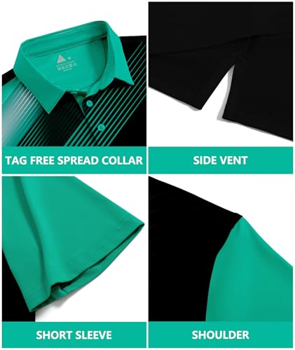 Mens Polo Shirts Short Sleeve Printed Quick‑Dry Golf Tops - image 5