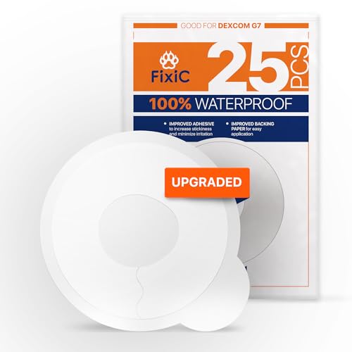 Fixic Dexcom G7 Patches, papel trasero mejorado, transparente