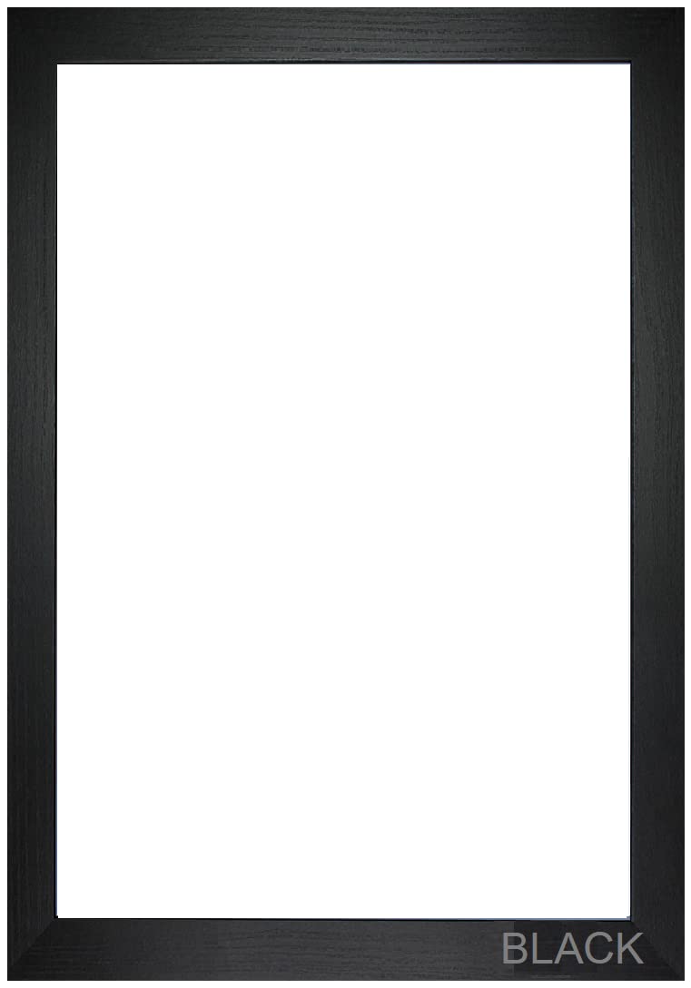 TS Picture Frames Wooden Large Picture Frame 86cm x 65cm Wall Hanging Table Top Poster Frame With Acrylic Sheet - In Multiple Colours - Modern Home Decor Wooden Decoration Pack Artwork (Black)