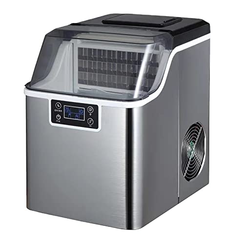 Fabricadora de cubos de hielo, portátil de encimera, acero inoxidable, 66 lb/24 h con función automática de limpieza y panel de control inteligente, para restaurantes, bares y hogar