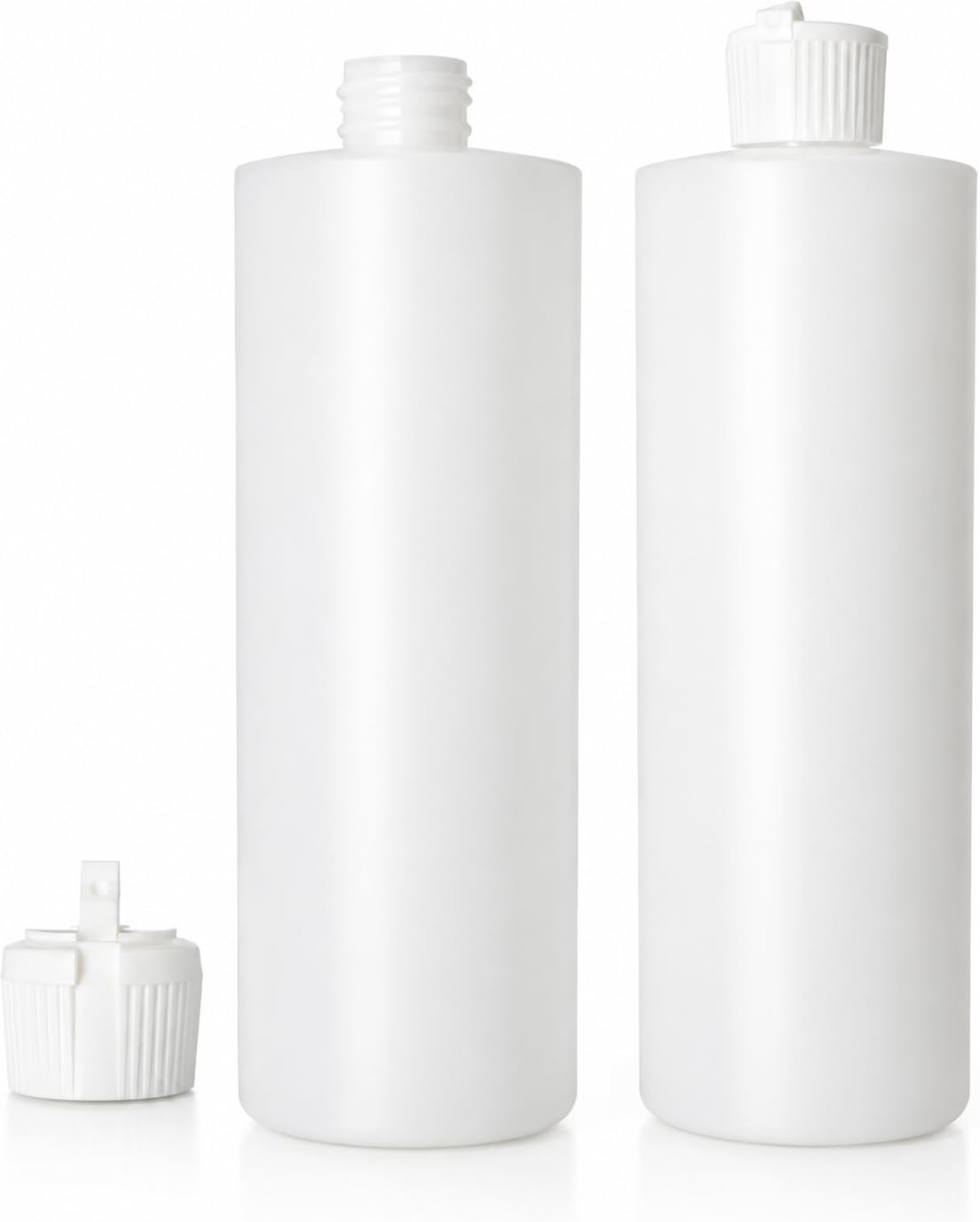 Plastic Cylinder Bottles with Flip Top Pour Spout - BPA-Free & Refillable Containers- Durable, Affordable Price - Store Lotion and Any Kind Liquid-Based Products, Size 8 Oz (6 Pack)