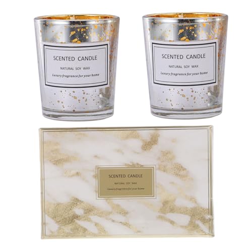 HOODANCOS 2pcs Aromatic Candle Scented Desktop for Relaxation and Ambiance for Home Decor and Clean Burning Natural Ingredients Fresh Floral and