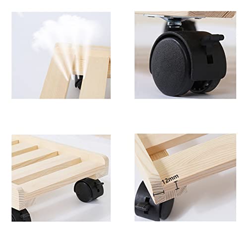 Soporte de CPU ENGENDER con ruedas para computadora de escritorio, soporte móvil para torre de PC de madera, tamaño grande miniatura 3