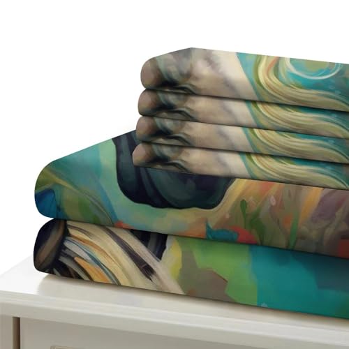 Parure de lit fleurs et chevaux en microfibre supérieure avec zip invisible - 7
