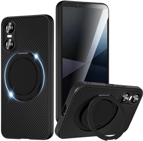 NISIILNG SONY Xperia 10 VI �p �P�[�X �����O 360°��]�X�^���h �c�����Ή� xperia 10vi �P�[�X �ϏՌ� �A���~�h�@�ې� ���΂ݖh�~ �ԍڃz���_�[ �w��h�~ SO-52E SOG14 �J�o�[ ���^ ������� �G�N�X