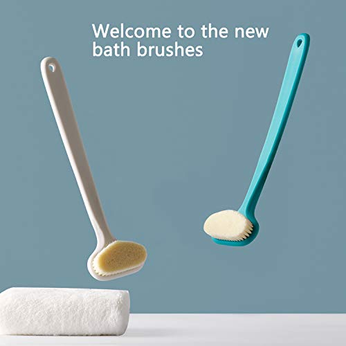 Upgraded Bath Body Brush With Comfy Bristles Long Handle Gentle Exfoliation Improve Skin's Health And Beauty Bath Shower Wet Or Dry Brushing Body Brush (14 Inch, White) #TOP5