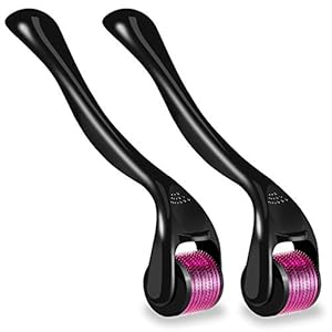 PAMIYO 2 stuks dermaroller 0,5 mm, microneedling roller met 540 naalden, CE-markering 0,5 mm micronaalden dermaroller…