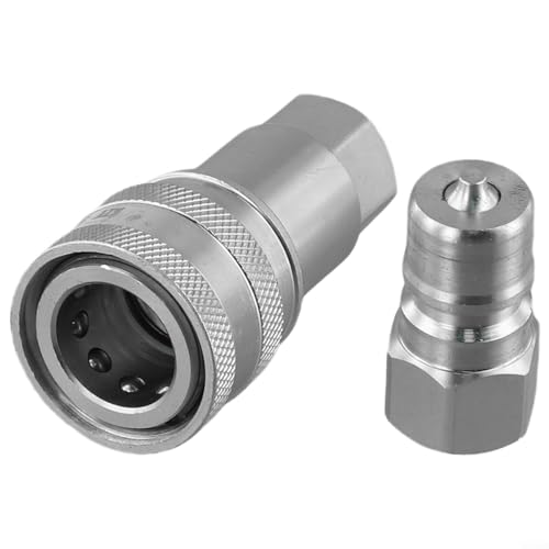 Oniissy Acoplador hidráulico de conexión rápida con rosca hembra M16 x 1,5 mm para equipos de construcción, maquinaria forestal, prensa hidráulica y aplicaciones de petróleo hecho de