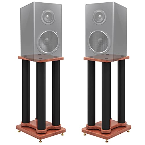 Support d'enceinte extra haut universel pour bibliothèque en bois et métal noir stable
