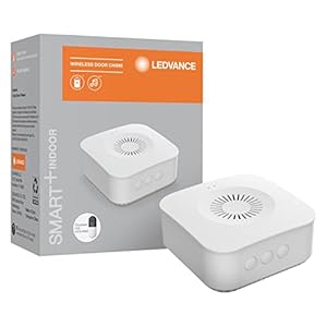 LEDVANCE SMART+ Wireless Indoor Doorbell Chime, 4 Ringtones, Micro USB Port, Battery Operated, White – 1 Pack (75828)
