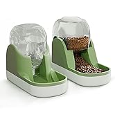 kathson Automatic Dog Cat Feeder and Water Dispenser Set 1 Gallon Gravity Food Feeder and Waterer...