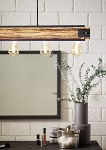 Eglo LAYHAM Lampadario a Sospensione, Marrone/Nero...