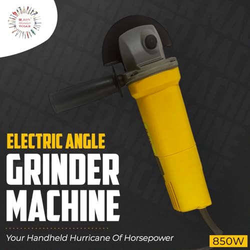 Image of Jon Bhandari Tools Electric Angle Grinder Machine 100mm (4 Inch), 850W, 11,000 RPM - Corded Power Tool for Cutting, Grinding, Polishing Metal, Wood, Stone, DIY & Industrial Use