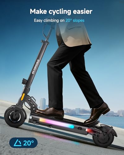Image of ECOROAD Electric Scooter for Adults, Up to 25MPH, 25-30 Miles Range, 330LBS Load, Off-Road Tires, RGB Lights & APP Control