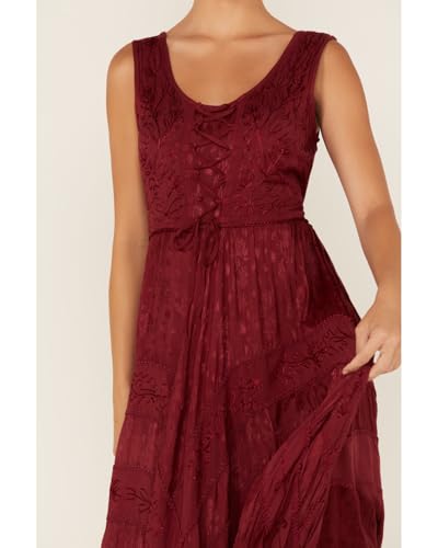 Image of Scully Ash Grey Full Length Lace-Up Front Womens Sleeveless Dress HC118