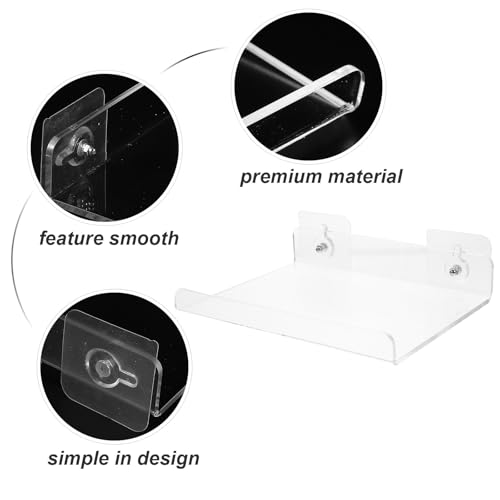 Estante de pared sin taladro de acrílico transparente baño 4
