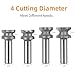 SpeTool Carbide Router Bit 1/2 Shank Compatible with Festool Domino Joiner, 6mm Domino Tenon Cutters for Woodworking