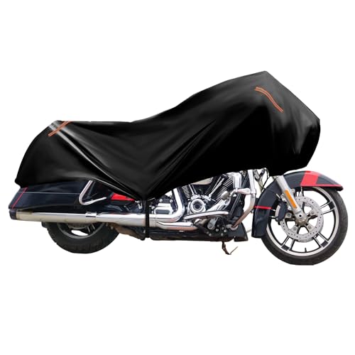 BULLSPANN バイクカバー バイク車体カバー ハーフカバー 防水 風飛び防止 UVカット 防塵 丈夫 厚手 軽量 収納バッグ付き M 黒 Yamahaに対応 YZF Adventure TT YZに対応 Hondaに対応 S cooter All-rounder CB CBR VTR VFRに対応