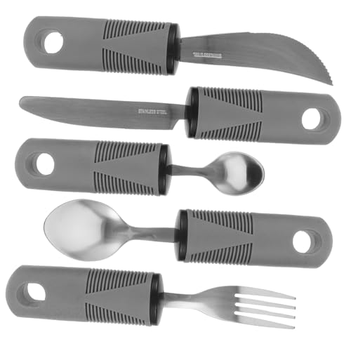 FRCOLOR 1 Set Elderly Tableware Disabled Proof Elderly Utensils Silverware up Feeding Fork People Portable Spoon for Patients Spoons Patients Spoon Indoor Kit Stainless Steel
