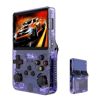Handheld Retro Game Console with 3.5-Inch IPS Screen (Purple)