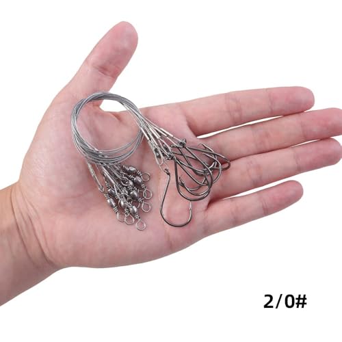 Set de 20 líderes de acero inoxidable para pesca miniatura 3