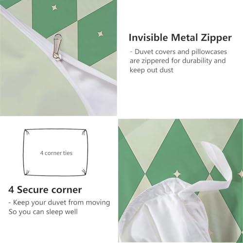 Housse de couette 200x200 parure de lit avec fermeture éclair linge de lit géométrique - 7