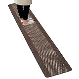 オカ(OKA) 優踏生洗いやすい キッチンマット 約45cm×252cm ブラウン (洗える 軽量 滑り止め クッション)
