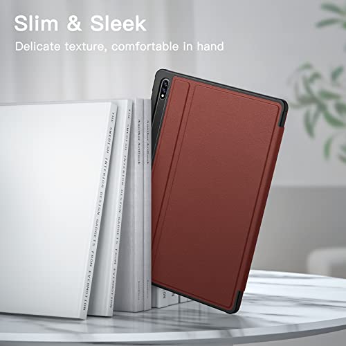 Image of JETech Folio Case for Samsung Galaxy Tab S8 Plus /S7 FE /S7 Plus 12.4 inch, Wine | For 2022 /2021 /2020 Model, Multi-Angle Stand Cover, S Pen Holder, Slim Protective Cover, Auto Wake /Sleep