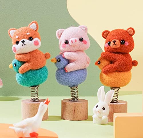 YJIUYUANQ 3 Sets Needle Felting Kit, Includes Instructions Basic Tools, Complete Needle Felting Tools and Supplies for DIY Felting Starters