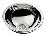 Ambassador Marine Half Sphere Stainless Steel Ultra Mirror Polished Finish Sink, 9 1/2-Inch Wide x 4 3/4-Inch Deep