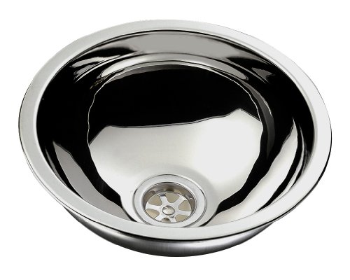 Ambassador Marine Half Sphere Stainless Steel Ultra Mirror Polished Finish Sink, 9 1/2-Inch Wide x 4 3/4-Inch Deep