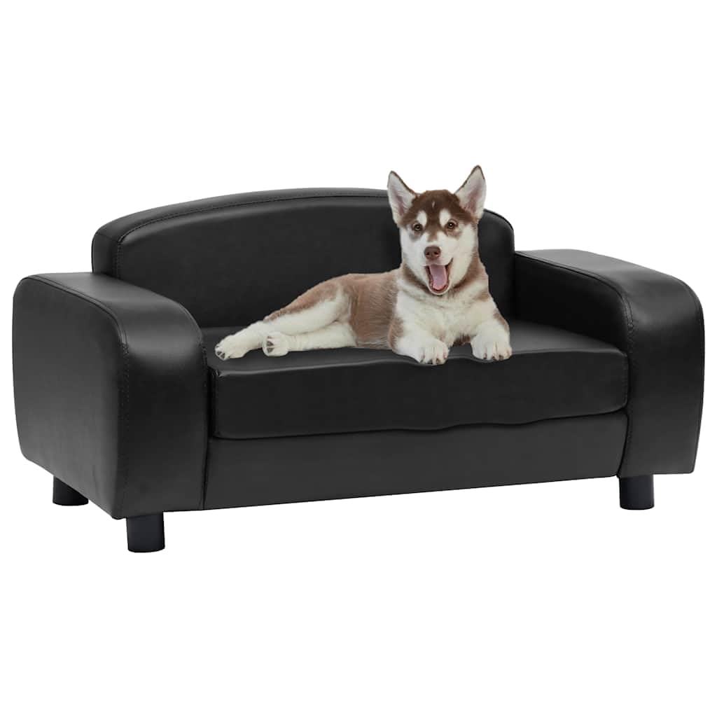 Sofa Dla Psa, Czarna, 80x50x40 cm, Sztuczna Skóra