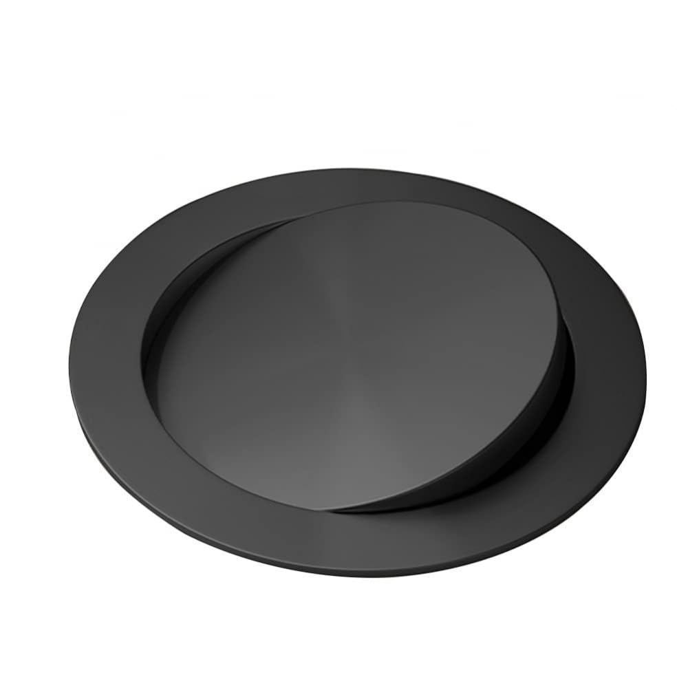 Asdchzen Black Stainless Steel Trash Can Lid With Built In Balance Flap Cover Round Recessed Waste Chute For Countertop Brass Finish D 24Cm,-D