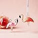 Set of 2 Flamingos Glass Hanging Ornaments Hand Blown Pink Flamingo,Art Glass Birds Animals Figurines Home Garden Flamingo Hanging Decorative(2.5inch,Pink & Red) for Gifts