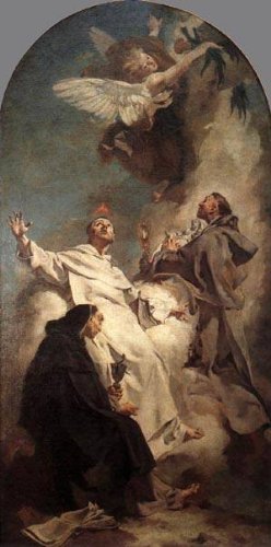 Peinture à l'huile exclusive de Piazzetta - Three Dominican Saints 1738