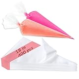 18 Inch Piping Bags, 400pcs Disposable Decorating Pastry Bags, Large Thickened Plastic Anti-Burst Non-Slip Icing Bags for Cookie and Cake Decorating (18 inch)
