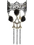 Sacina Gothic Bracelet, Black Lace Flower Bracelet, Goth Jewelry for Women, Gothic Acessories, Costume Jewelry, Christmas Jewelry Gift for Women