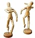 HSOMiD 2-Pcs Artists Wooden Male Manikin Blockhead Jointed Mannequin 