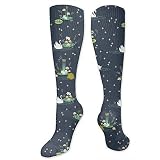 Talla: única y unisex. ELIST - Medias de portero (poliéster), diseño de cisne y flores