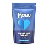 Mobu Magnesium Citrate 600mg – High Strength Magnesium Supplement for Sleep, Energy, Muscle, Bones & Fatigue – 120 Vegan Capsules – UK Made