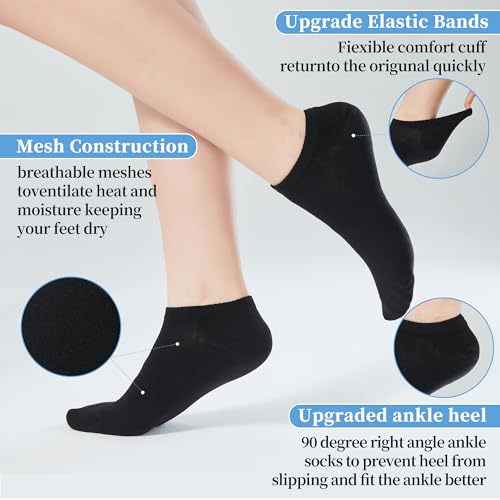Image of Corlap Women's Ankle Cotton Socks - No Show Low Cut Athletic Running Soft Thin White Socks 6 Pairs
