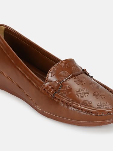 Image of Marc Loire Women Comfortable Textured Wedge Loafer Shoes Casual & Formal Footwear