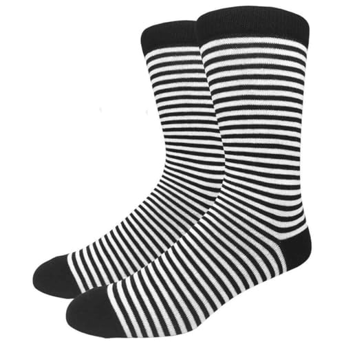 COUVER Men's Cotton Luxury Colorful Striped Casual Crew Dress Socks, Size 8 to 13