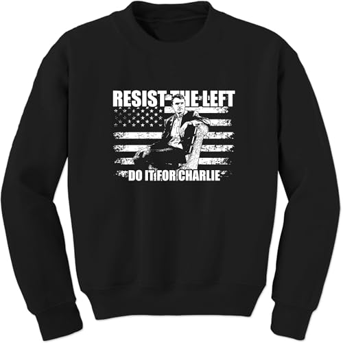 FerociTees Unisex Resist The Left Do It for Charlie Crewneck Sweatshirt