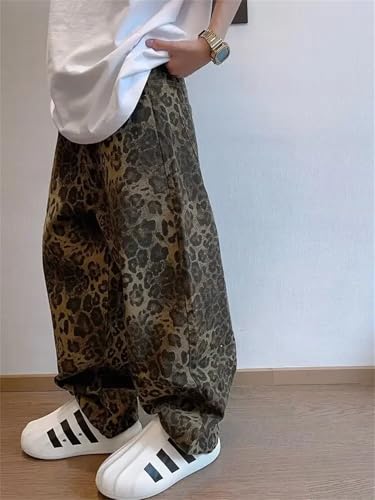 Men's Print Jeans Baggy Oversize Wide Leg Denim Pants Hip Hop Vintage Trousers3