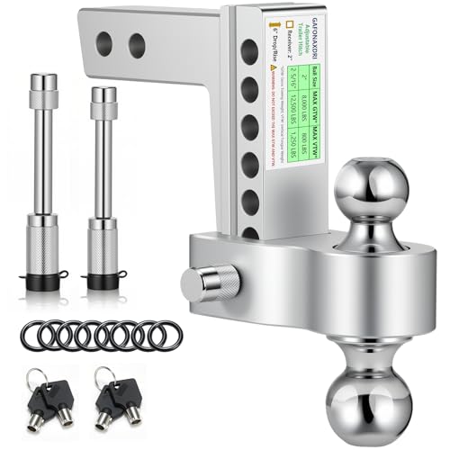 Aircraft Aluminum Adjustable Trailer Hitch for 2 Inch Receiver, Tow