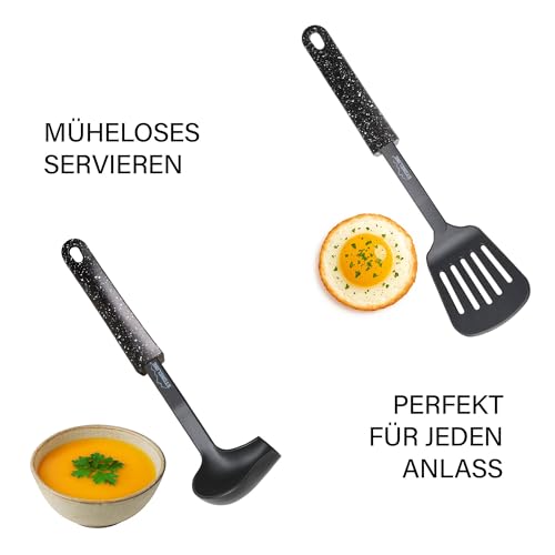Juego de 9 utensilios STONELINE con soporte integrado en mango de nylon antiadherente 6