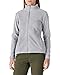 Outdoor Ventures Damen Fleecejacke mit Durchgehendem Reißverschluss Stehkragen Frauen Leichte Fleece Sweatjacke Warme Damenjacke für Laufen, Wandern und Freizeit Hellgrau M
