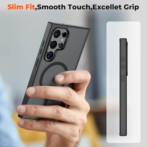 Image of AIBEX Back Cover for Samsung Galaxy S24 Ultra| Slim Case with Wireless Charging Support | Anti-Scratch, Shockproof, Anti-Fingerprint & Lightweight Military-Grade Protective Cover - Black