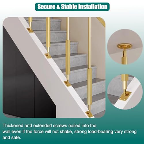 Balaustres para barandilla interior de escalera con soporte ajustable resistente 7